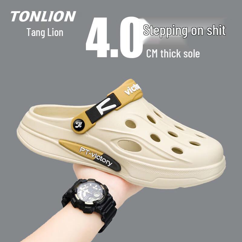 TonLion Men s Summer Hollow Out Closed-Toe Sandals 40/41