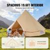 Canvas Bell Tent, 4 Seasons 6 M/19.68 Ft Yurt Tent, Canvas Tent for Camping with Stove Jack, Breathable Tent Holds Up To 10 People, Family Camping