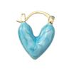 French-style blue heart ear clip for women, niche design earrings, daily fashion, minimalist, cool style