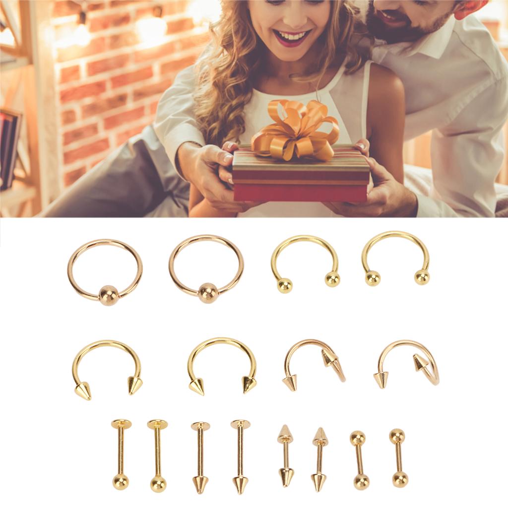 Nose Studs Set Stainless Steel Exquisite Different Shapes Safe Smoothing Polished Surfaces Nose Studs for Women