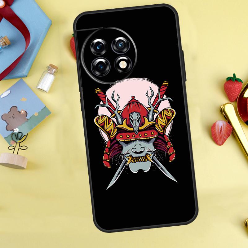Samurai Oni Mask Case For OnePlus Nord 5 CE 2 3 4 Lite N20 N30 OnePlus 10T 12R 13R 13T 10 11 12 13 15 Cover