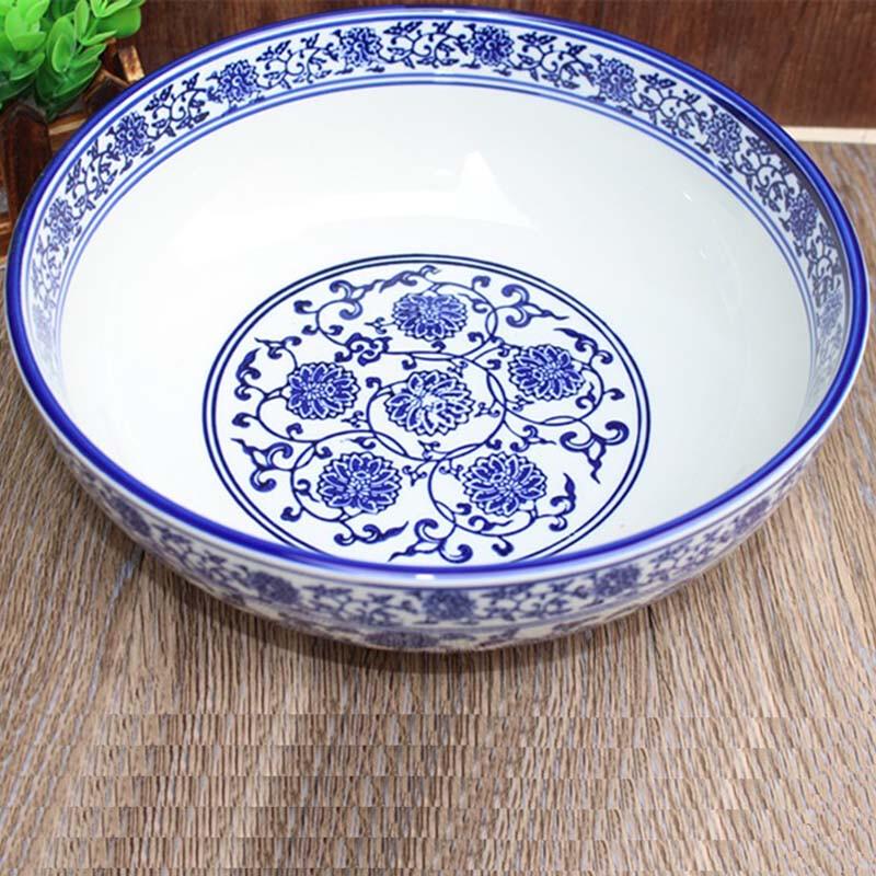 Naijiang blauw-witte porseleinen serveerschaal