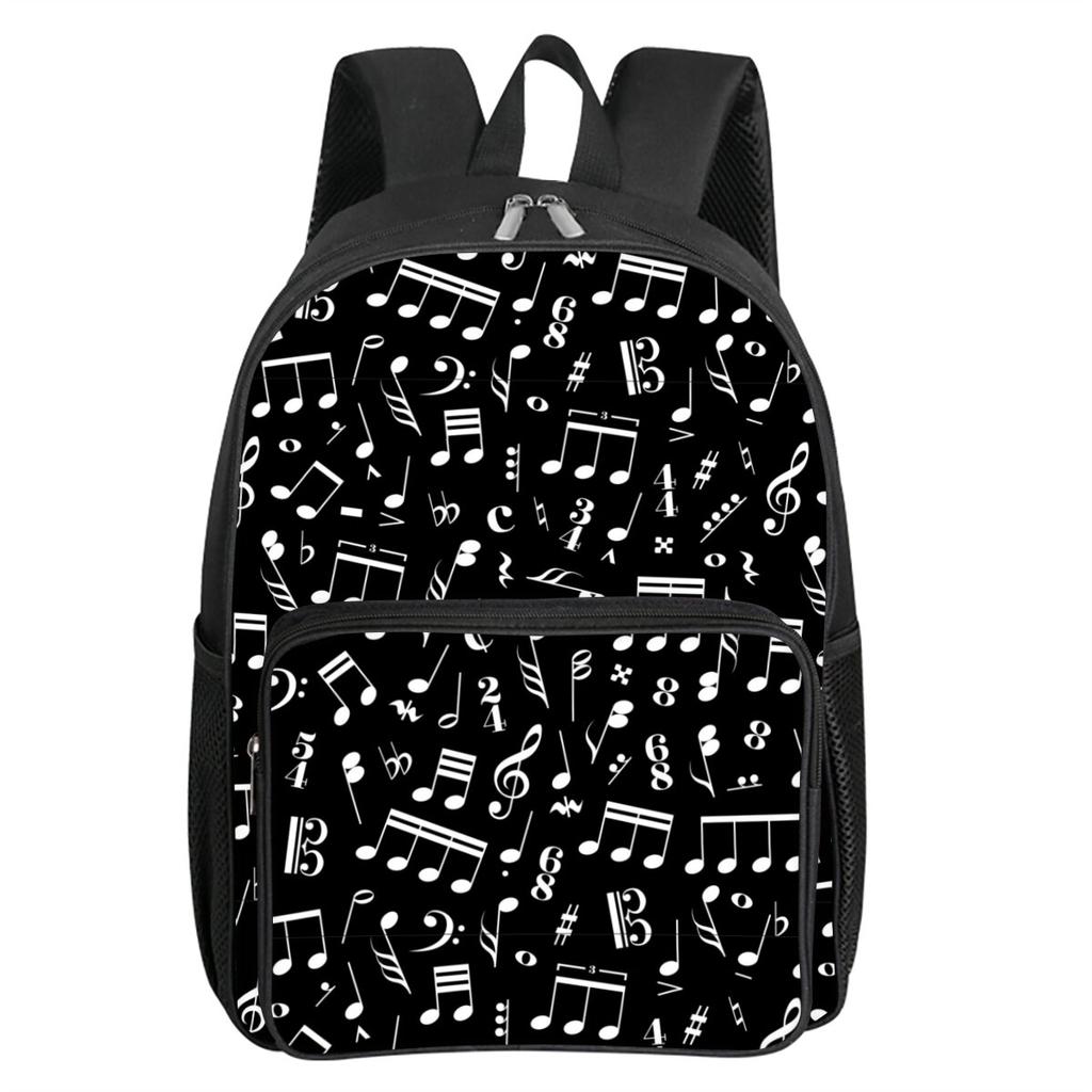 Muzieknoot Print Vierkante Voorvak Rugzak Rits Grote Capaciteit voor Jongens/Meisjes Beste Cadeau 2D Cartoon Kinderen Schooltas