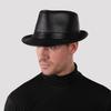 PU British Style Short Brim Jazz Caps Hats Fashion Middle-aged and Elderly Autumn and Winter Outdoor Leisure Gentlemen Jazz Hat for Men Panama Hat