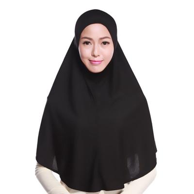 Bufandas Musulmanas Mezcla de Algodón Hiyab Musulmán Amira Islámico Color Sólido Bufanda Suave Hiyab Largo Chal para la Cabeza