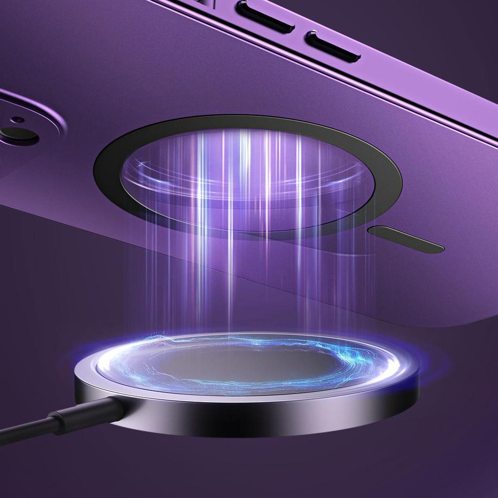 Metal Magnetic Matte Case For iPhon 12 13 14 15 16 Pro Max 14Plus For Magsafe Cover Lens Alloy Film Aluminium Frame Wireless Charging