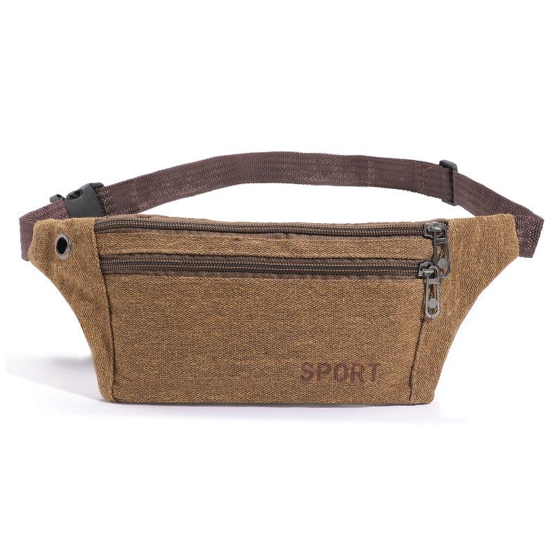 Men's Large Capacity Outdoor Canvas Waist Bag - Casual Coin & Cell Phone Holder