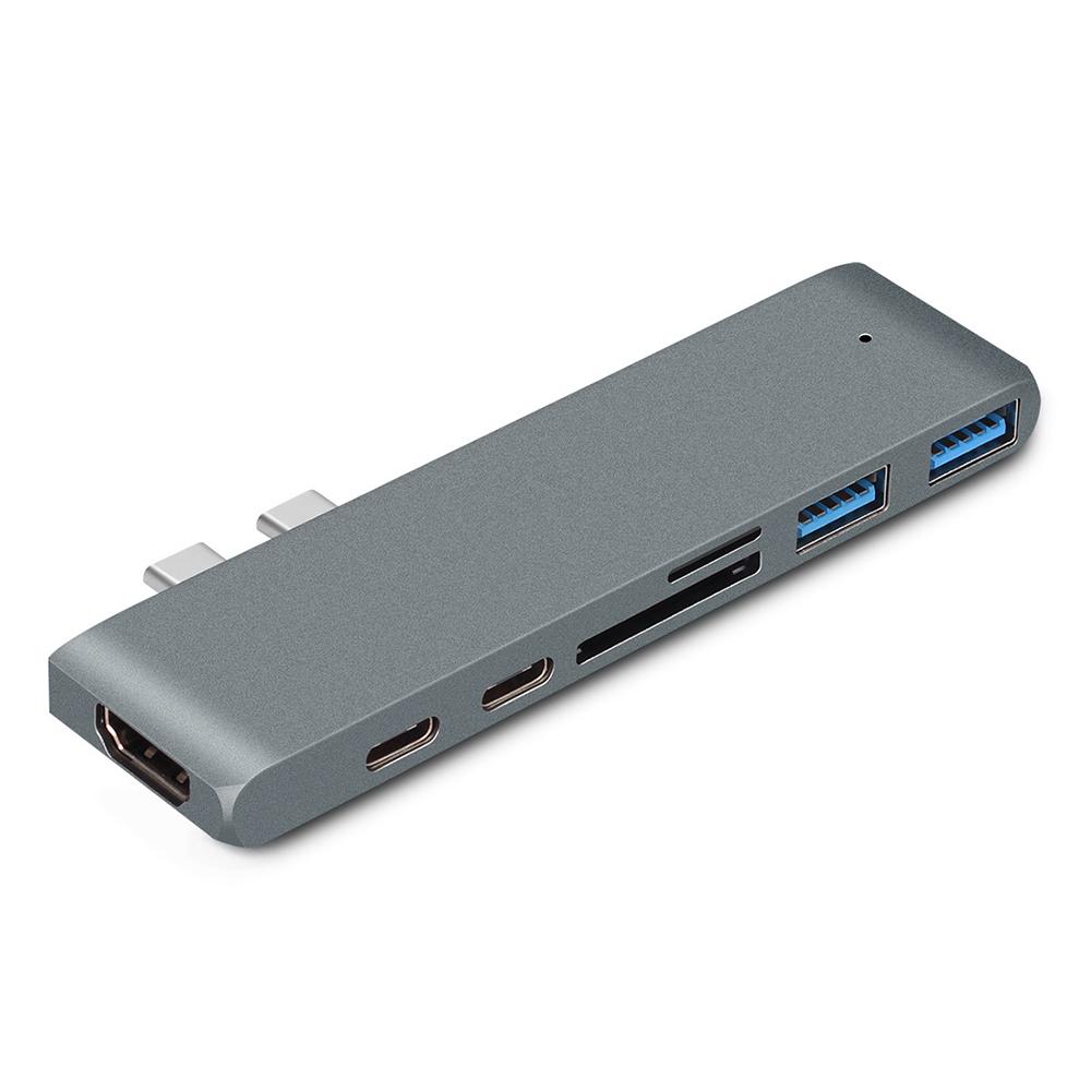 

USB C HUB for MacBook Pro Type-c 3.1 to HDMI-compatible 4K Converter USB C to MCIRO SD SDHC MMC TF Card Reader Extend Adapter сірий колір