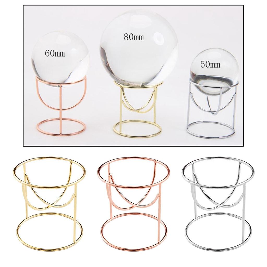 Metal Display Stand for Crystal Glass Lens Ball Divination Photography Base Sphere Globe Holder, 50mm Diameter