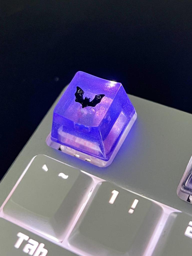 Translucent Resin Halloween Bat Keycaps for Mechanical Keyboards