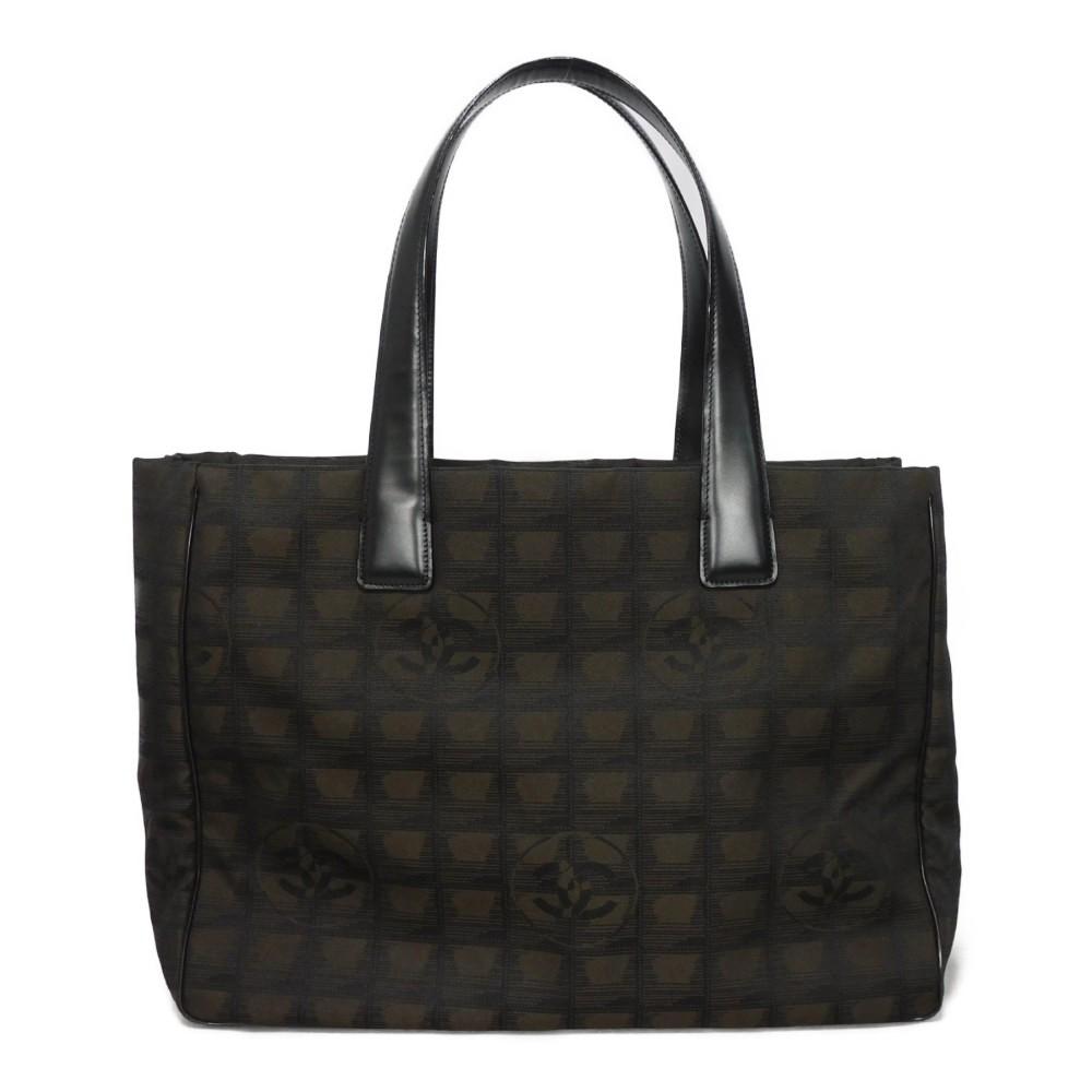 

Used 10097 New Travel Line Tote MM A15991 7924 CC Mark Nylon Jacquard Calfskin 10 Series COCO Mark Brown Unisex from