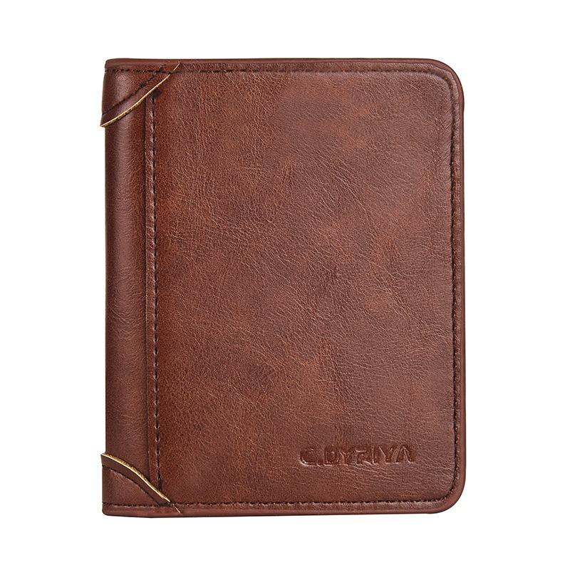 Men's Wallet Thin Short Driver's License Wallet Integrated Card Bag Multifunctional Vertical Three-fold Wallet