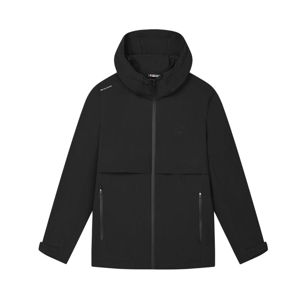 Fila White Series Fashion Casual Hooded Woven Jacket Men Jackets Black F11M443704F-BK