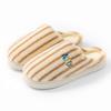 Simple striped cotton slippers couple autumn and winter 5 new indoor home warm fleece non-slip cute wool slippers
