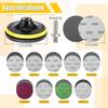 ABWR-For Wood Metal Polishing Sanding Discs Kit- 54 PCS 5 Inch Sandpapers With Foam Backing Pad, 400 To 5000 Grits, Wet Dry Incl