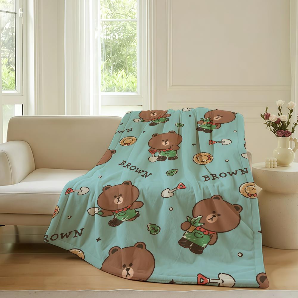 Kreslená roztomilá C Cony B Brown Deka Na Pohovku Kancelář Postel Letadlo Cestování Spánek Čtení Relaxace Kempování Měkká A Teplá