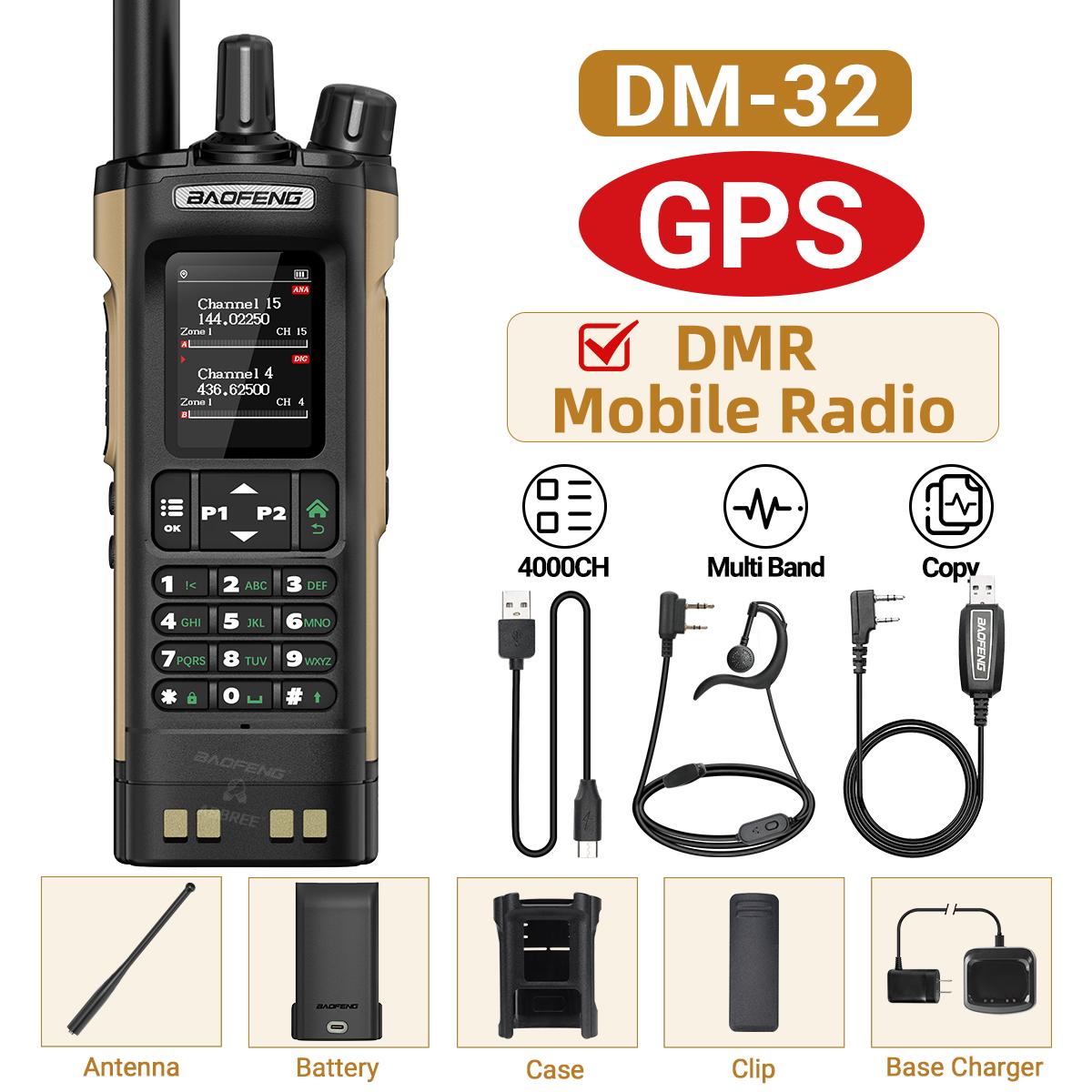 Baofeng DMR DM-32 Digitálna vysielačka GPS Duálny režim Analógová TDMA Dva časové sloty 4000 kanálov Letecké pásmo APRS Obojsmerné rádio pre amatérov DM-1701 EURO