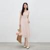 Women's Elegant Ruffle Sleeve High-Waist A-Line Midi Dress