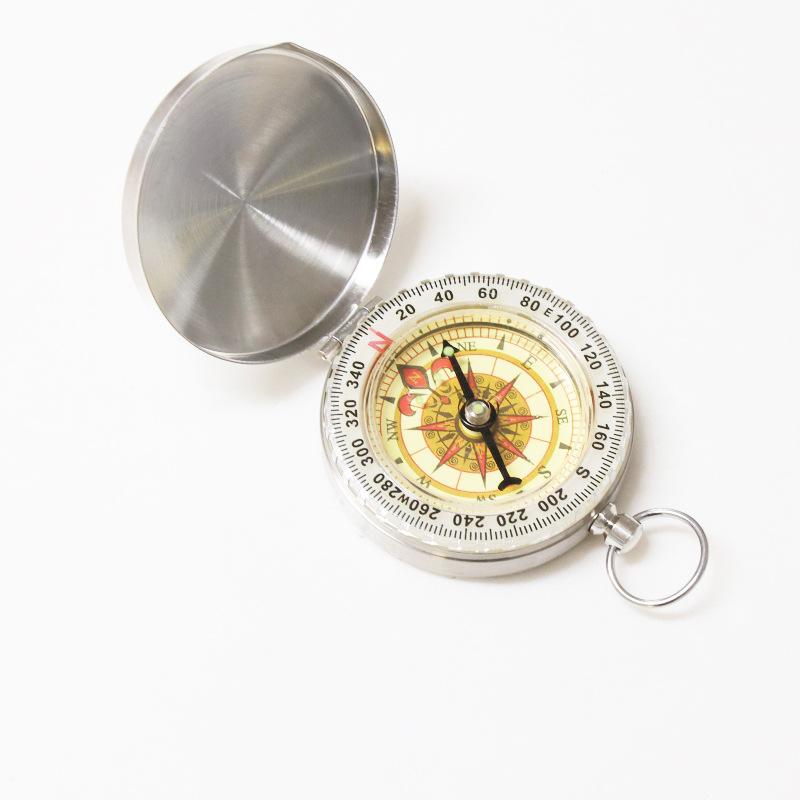 Pure Copper Compass Pocket Watch Flip Cover Outdoor Mountaineering Multifunctional Luminous Color Box