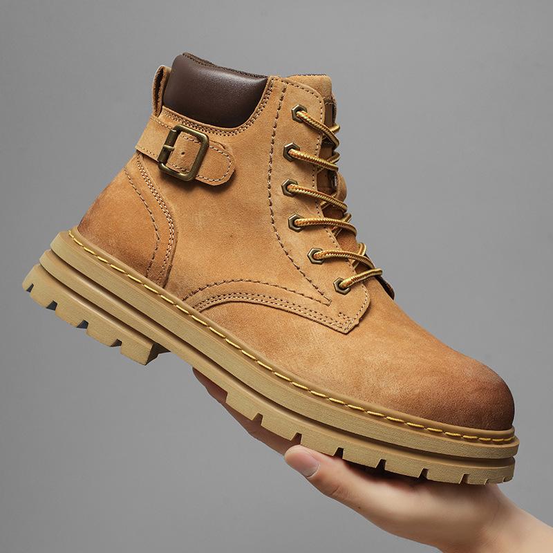 Martin Boots Paar klassische explosive Rhabarberstiefel Damen Leder High-Top dicksohlige erhöhende lässige vielseitige Herrenstiefel