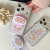 New 2026 Cute Floral Bunny Magnetic Phone Case For iPhone 17 16 15 14 Pro Max Bling Lens Pink Purple Clear Shockproof Cover For
