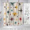 1Pc Color Star Print Perforated Waterproof Shower Curtain Shower Privacy Multi Size Hanging Curtain 12 Hooks Easy Installation