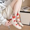 1/5 Pairs Women's Cute Cartoon Mid Calf Socks Pure Sotton Skin-friendly Breathable Mid-tube Socks Suitable for All Seasons