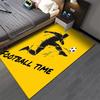 "Yellow Football Time Carpet with Soccer Player Graphic Design" Suitable for Use As an Anti-slip for Living Room Bedroom Sofas
