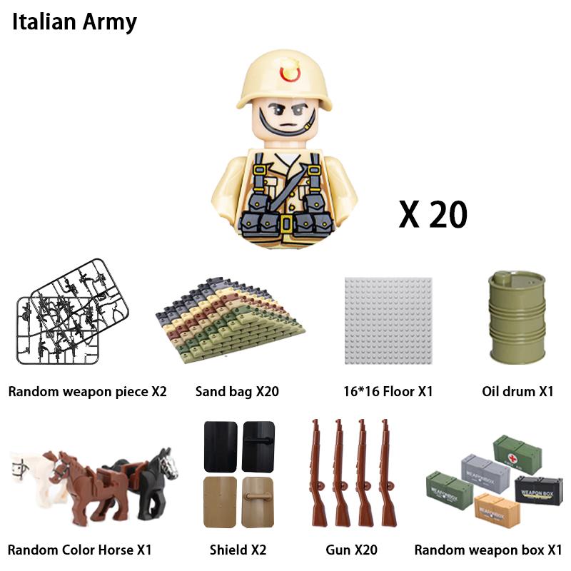 Non-Toxic 24Pcs Military Figure Ww2 Military Product Soldier Figure Building Blocks Children'S Holiday Gift Toys Gifts Funny