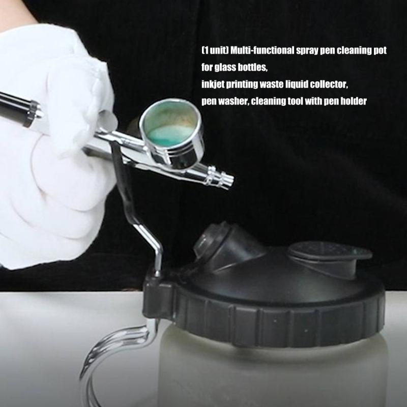 Heavy Duty Airbrush Cleaner Cleaning Pot Efficient Paint Removal Tool For Water Based Oil Color Artwork Maintenance