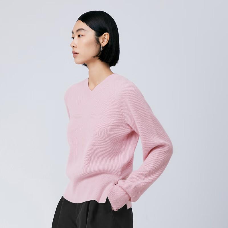 Женский пуловер JNBY с V-образным вырезом, из смеси шерсти и кашемира M