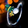 Luxury Female Small Green Zircon Stone Butterfly Ring Silver Color Elegant Gift Wedding Jewelry For Women