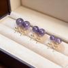 2025 Luxury Lightweight Purple Amethyst Imitation Jade Stud Earrings for Women