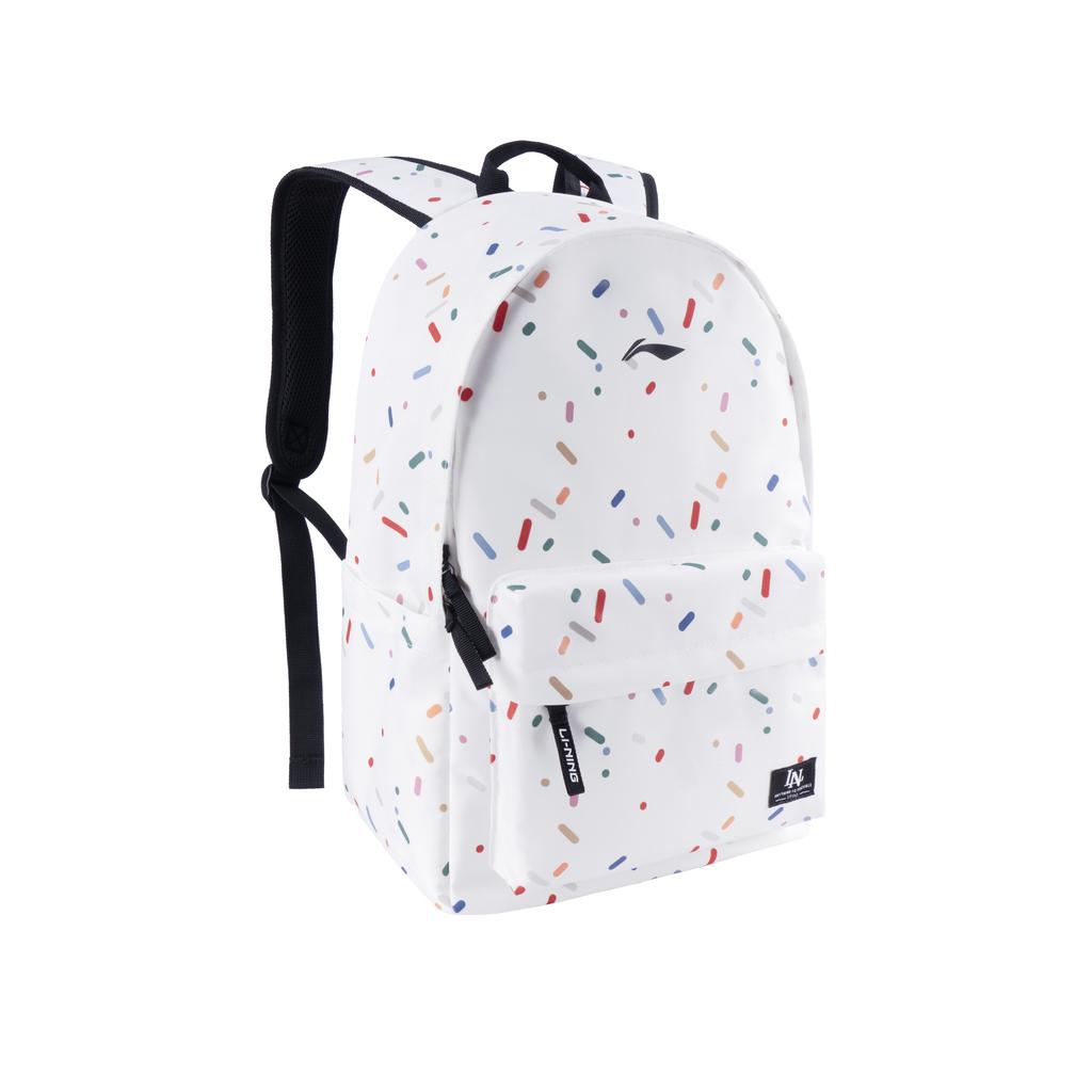 Li Ning Polyester Backpack Regular Unisex White ABSV621-1