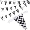 Hanging Flag Black and White Checkered Racing Pennant Banner for Nascar Theme Race Car Birthday Formula 1 Party Decoration Favor