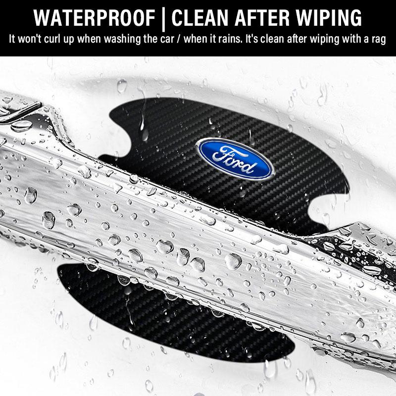 4 buc. Fibră de carbon Protecție Mâner Ușă Auto Emblemă Autocolant Pentru Ford Focus Mondeo MK1 MK2 MK4 MK3 Fiesta ST Line Kugo Transit Escape Fusion Explorer