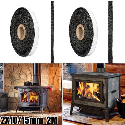 Corde d'étanchéité en fibre de verre pour poêle à bois auto-adhésive, ruban plat, joint d'étanchéité pour feu