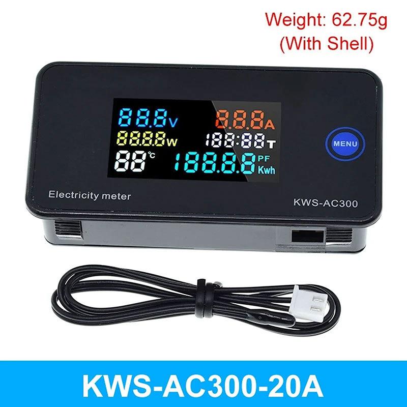 

Kws-Ac300 Цифровий Вольтметр Ac 50-300В Напруга 45-65Гц Лічильник Потужності Енергії Світлодіодний Ac Ваттметр 0-100А Детектор