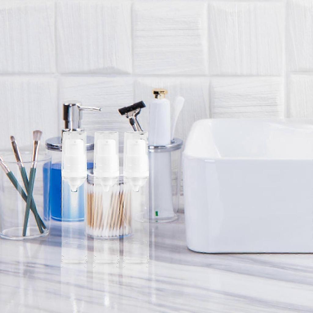 Foundation Mini Container Airless Pump Bottle for Travel 8Pcs Set White