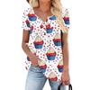 Women Tunic Tops Dressy Casual Summer Short Sleeve Shirts Loose Fit Pleated Boho Top Independence Day