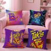Pikpaka Funny Food C-Chips Takis Cushion Cover Plush Fabric Soft Double-Sided Printed Sofa Warm Winter Home Gift Pillow Cover