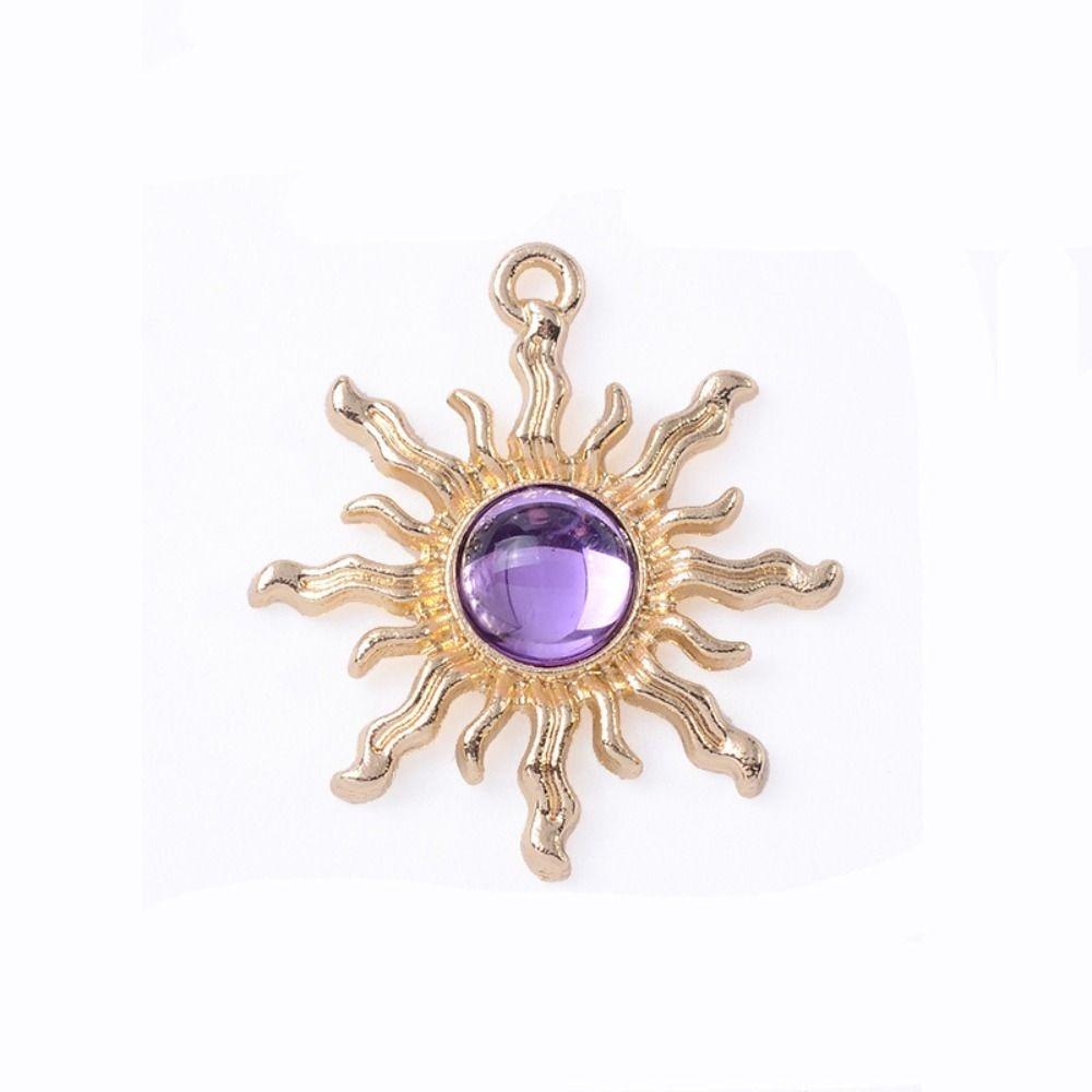 10pcs Baroque Style Gemstone Sun Charms DIY Craft Sparkling Jewelry Accessories Shiny Charming Gemstone Pendant Jewelry Making