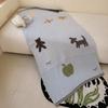 Four-Layer Yarn-Dyed Cotton Pure Cotton Washed Gauze Bath Towel Cartoon Cute Soft Skin-Friendly Breathable Durable 75X150Cm