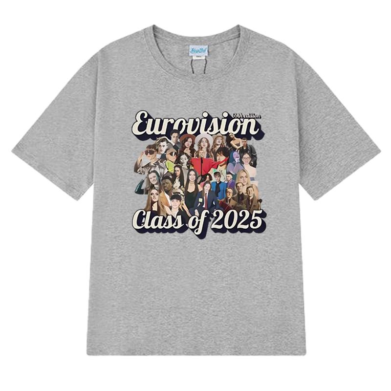 Hot Sale Eurovision Song Contest Class of 2025 Unisex Short Sleeve T Shirts Men Women Cotton Short Sleeve T-shirt Cotton Tops