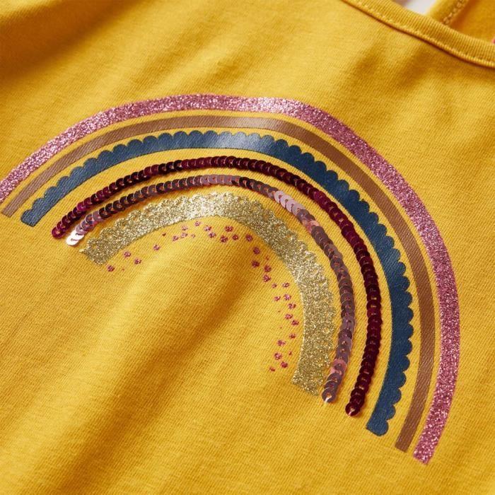 T-shirt enfants à manches longues imprimé arc-en-ciel 2 couleurs et 5 dimensions disponibles