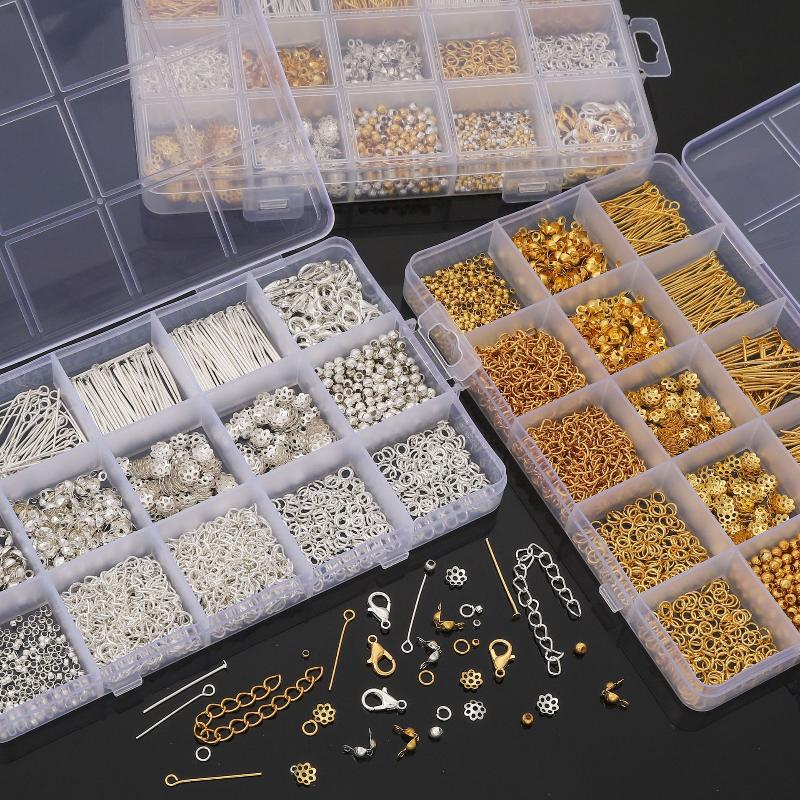 1260Pcs/Set Jewelry Making Starter Kit Earrings Necklace Findings Diy Beads Jewelry Accessoriessuitable For Adults And Beginners