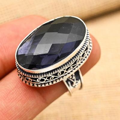 Iolite Gemstone 925 Sterling Silver Handmade Wonderful Jewelry Ring For Thanksgiving