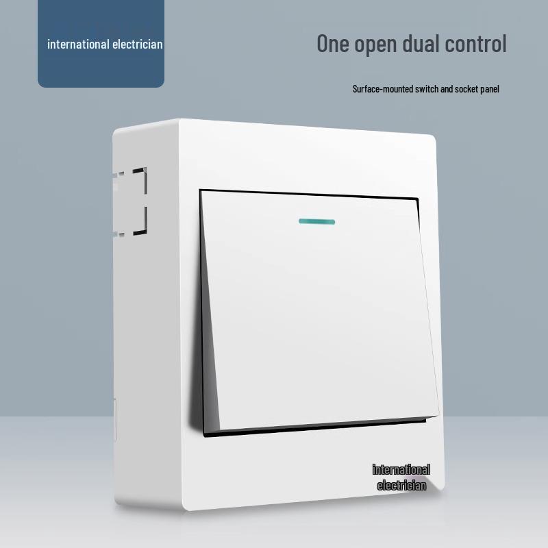 86 Type Double Gang Double Throw Wall Switch & Socket Panel with Exposed Wiring & Five Holes