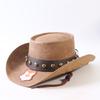 Popular European and American Classic Australian Leather Cowboy Hats, Men's and Women's Riveted Punk Western Cowboy Hats