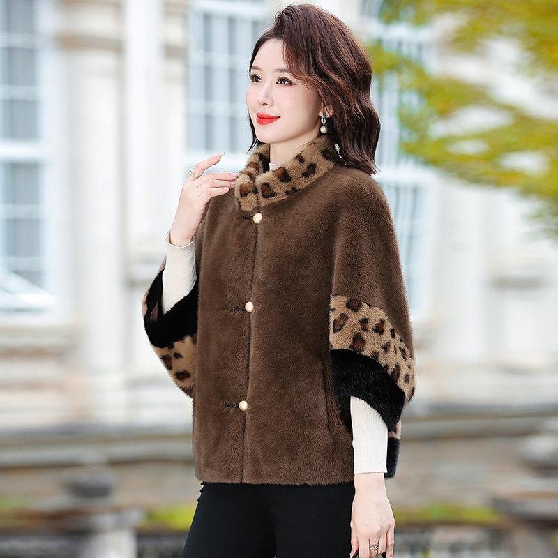 

Мамина куртка из искусственного меха норки Короткая куртка из золотого меха норки Осень и зима Новая меховая куртка с интегрированным мехом для среднего и пожилого возраста 3XL